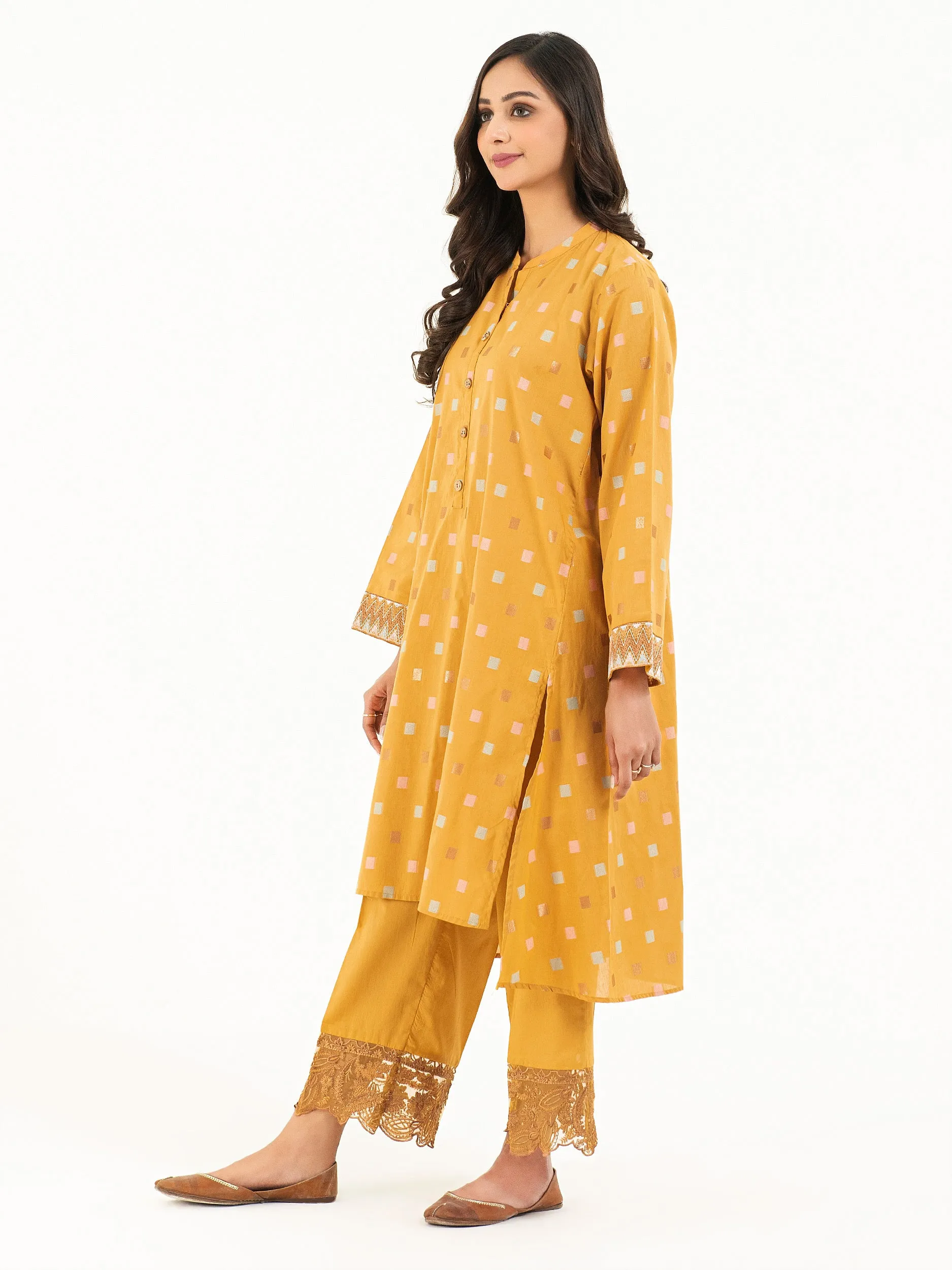 2 Piece Jacquard Suit-Embellished (Pret)