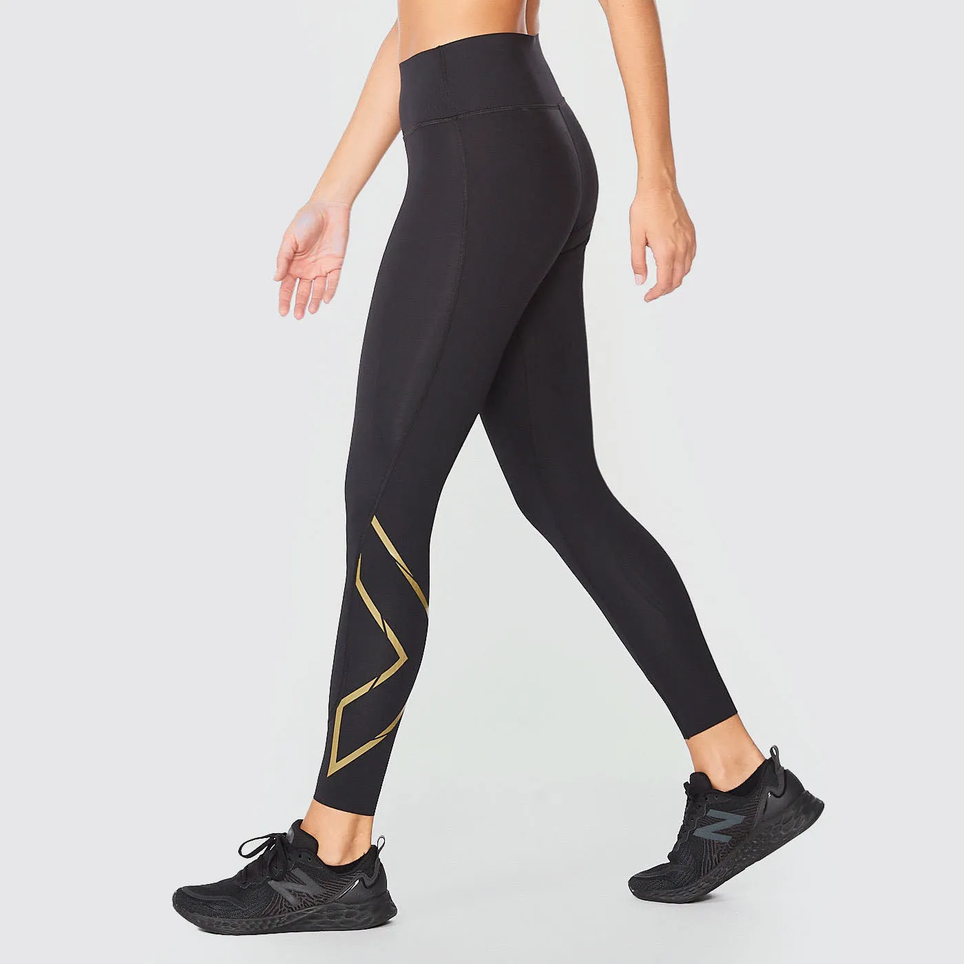 2XU - Force Mid-Rise Compression Tights - Black/Gold