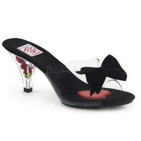 3 Inch Heel BELLE-301BOW Clear Black