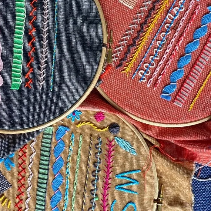 50 Stitch Embroidery Sampler Workshop by Stitch-School with Melanie Bowles