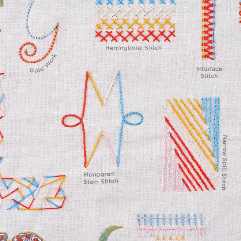 50 Stitch Embroidery Sampler Workshop by Stitch-School with Melanie Bowles