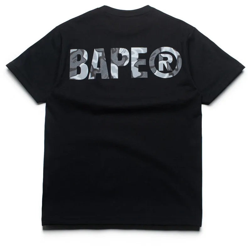 A Bathing Ape Liquid Camo Ape Face Tee - Black