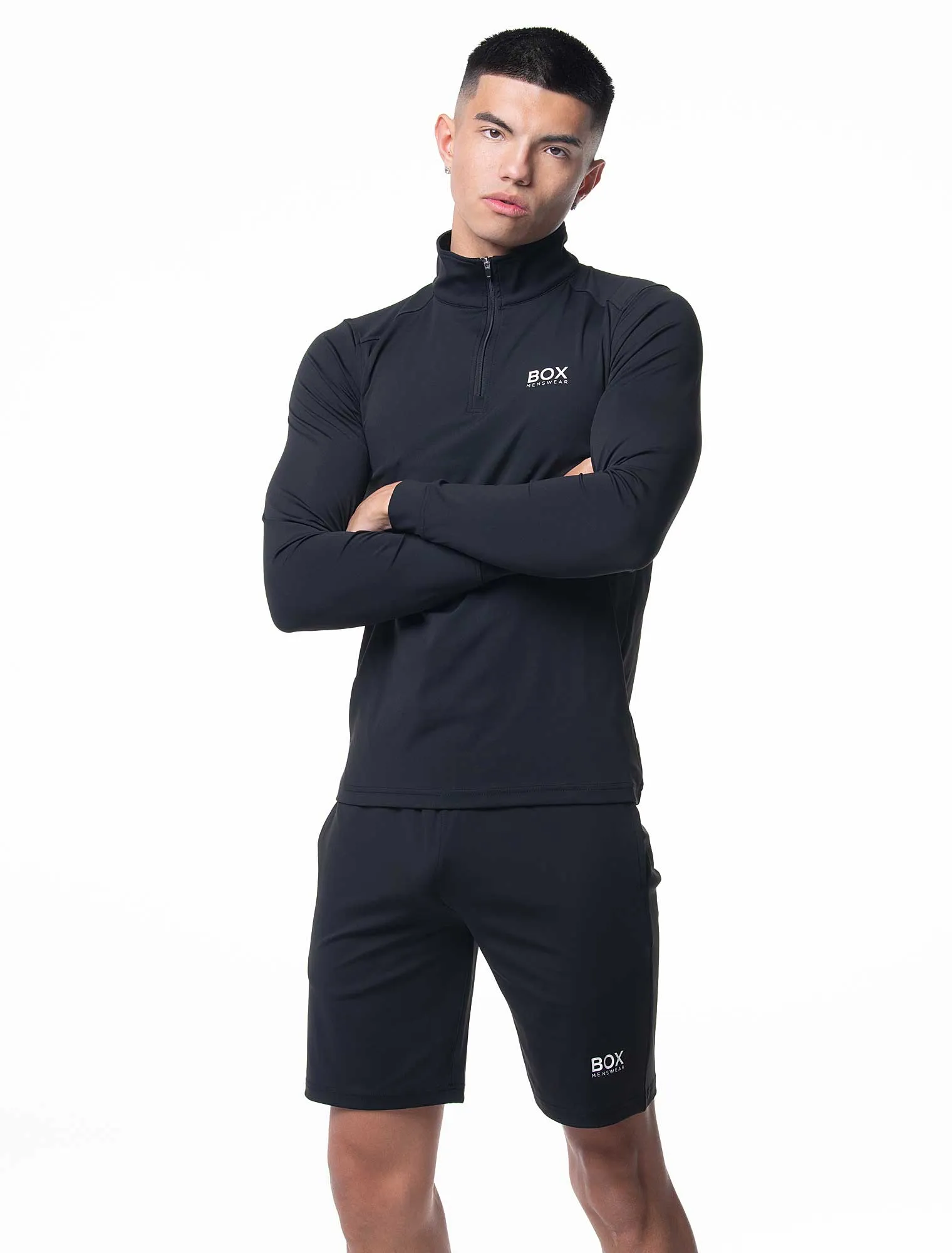 Active Panelled 1/4 Zip Jacket - Black