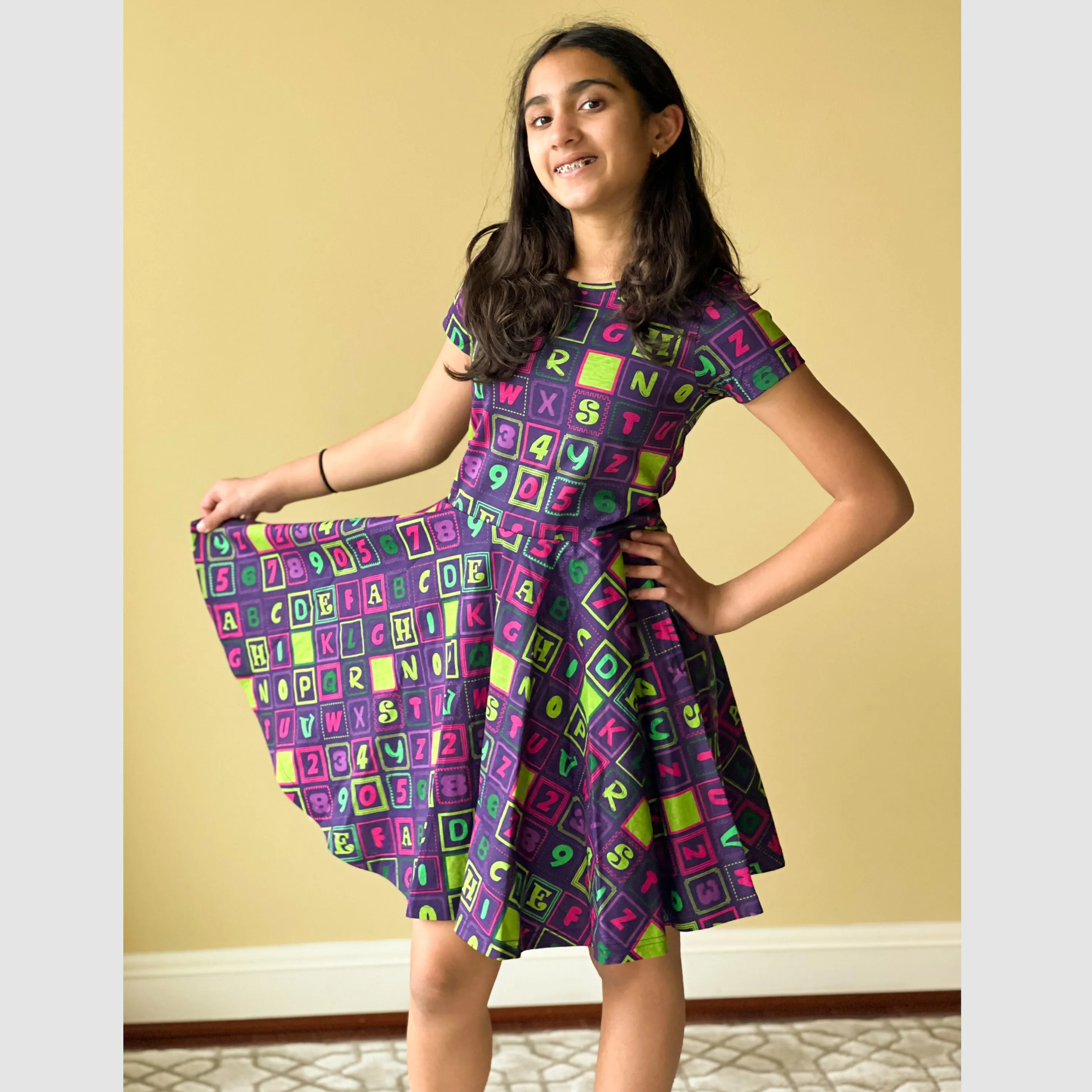 Alphanumeric Kids Twirl Dress [FINAL SALE]