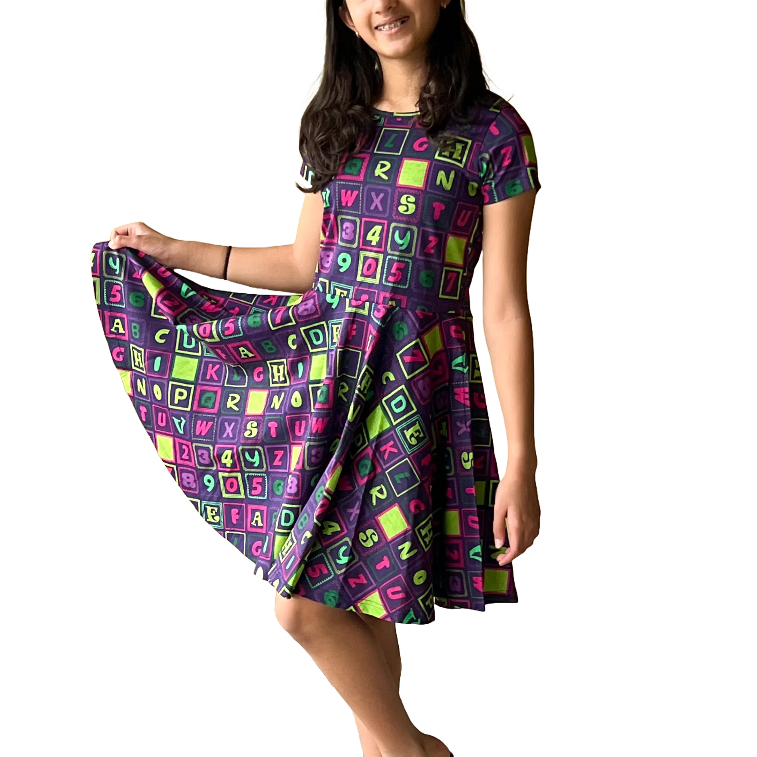 Alphanumeric Kids Twirl Dress [FINAL SALE]