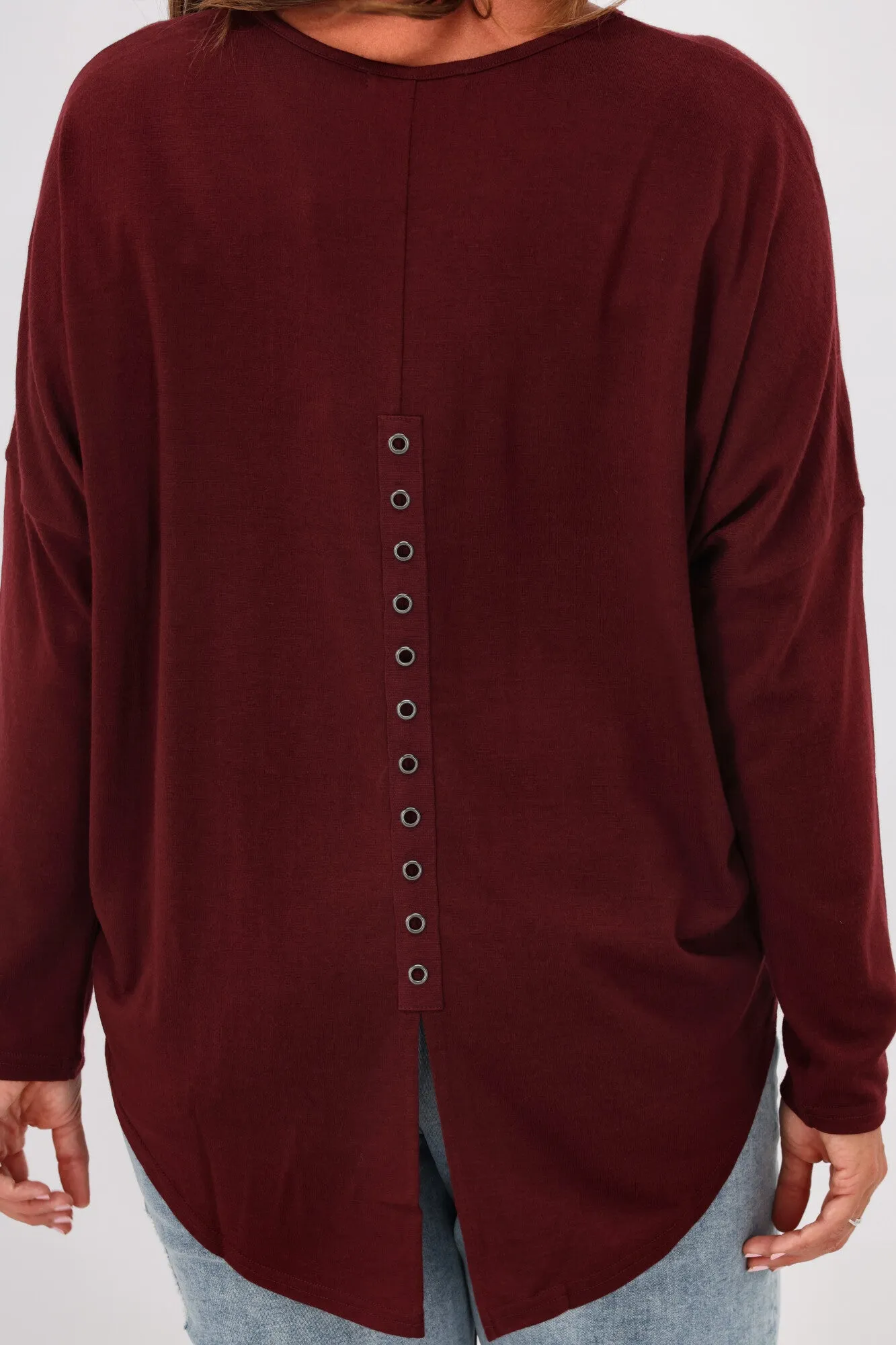 Alpine by Shine On Mabel Split Back Merino Top Claret