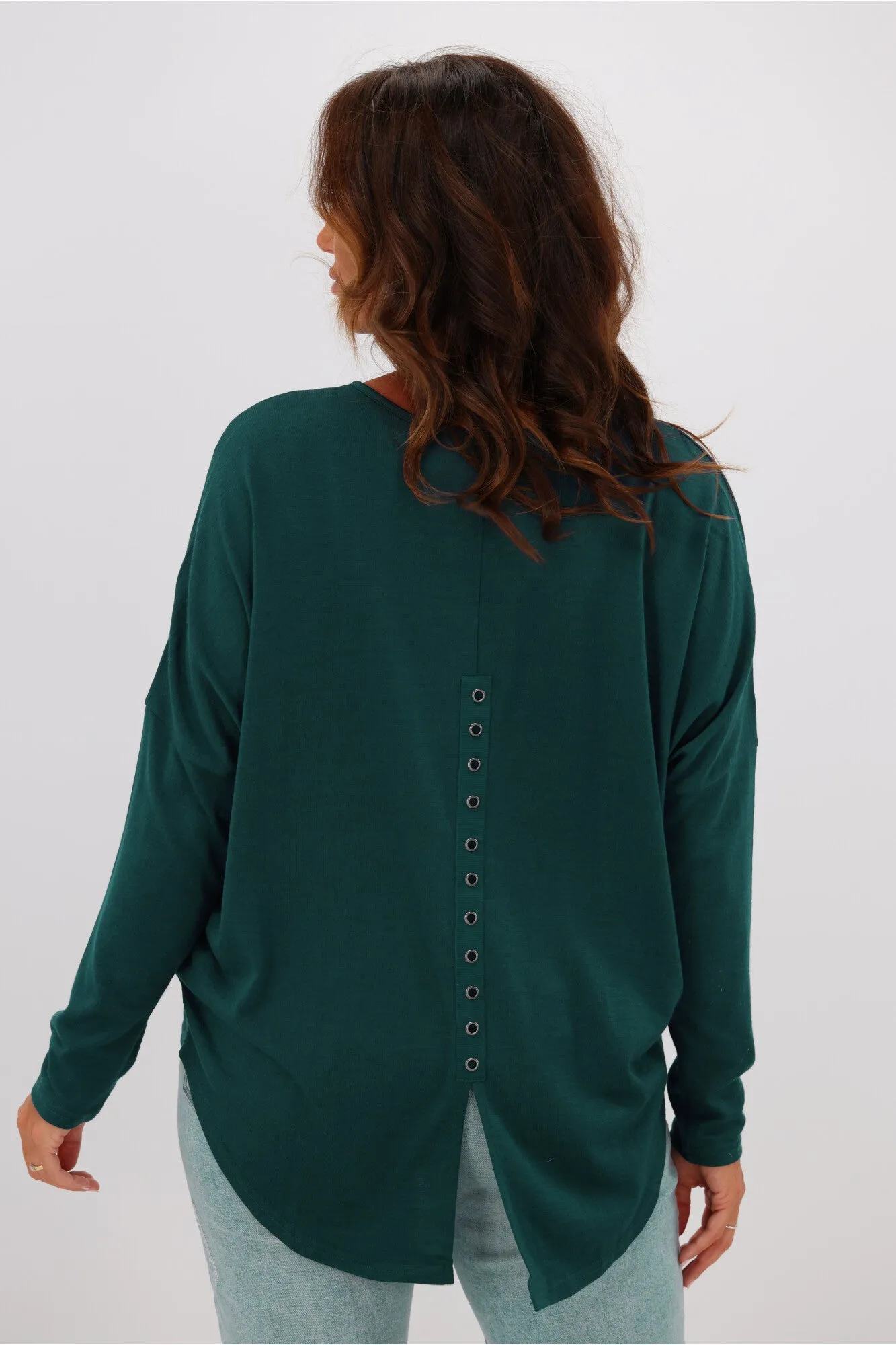 Alpine by Shine On Mabel Split Back Merino Top Teal