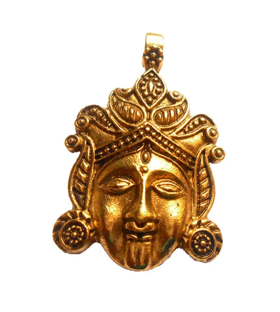 Antique Golden Designer Face Pendant