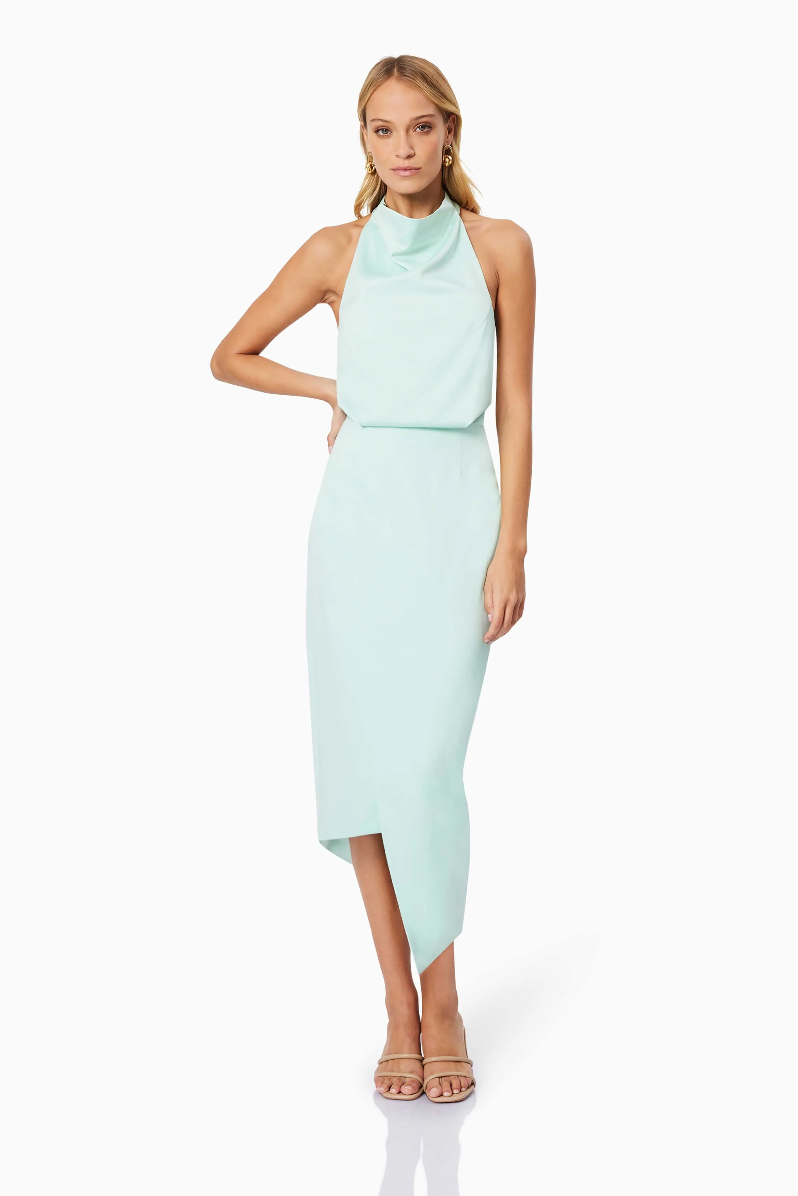 Aria Midi Cocktail Dress in Green