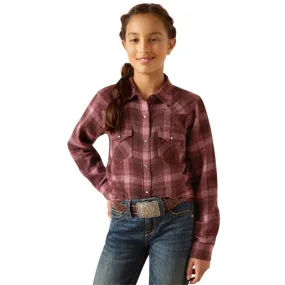 Ariat Girls Lucky Clove Brown Long Sleeve Snap Shirt 10047181