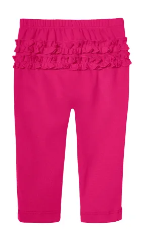 Baby Ruffle Butt Soft Cotton Leggings | Hot Pink