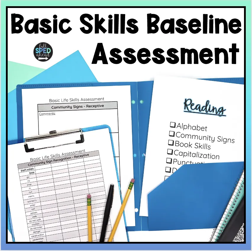 Basic Skills Special Education | Baseline Assessment with Data Sheets | Printable Teacher Resources | Full SPED Ahead