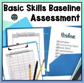 Basic Skills Special Education | Baseline Assessment with Data Sheets | Printable Teacher Resources | Full SPED Ahead