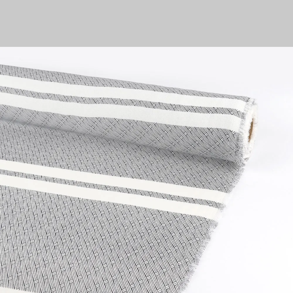 Basket Stripe Print Poly - Off White