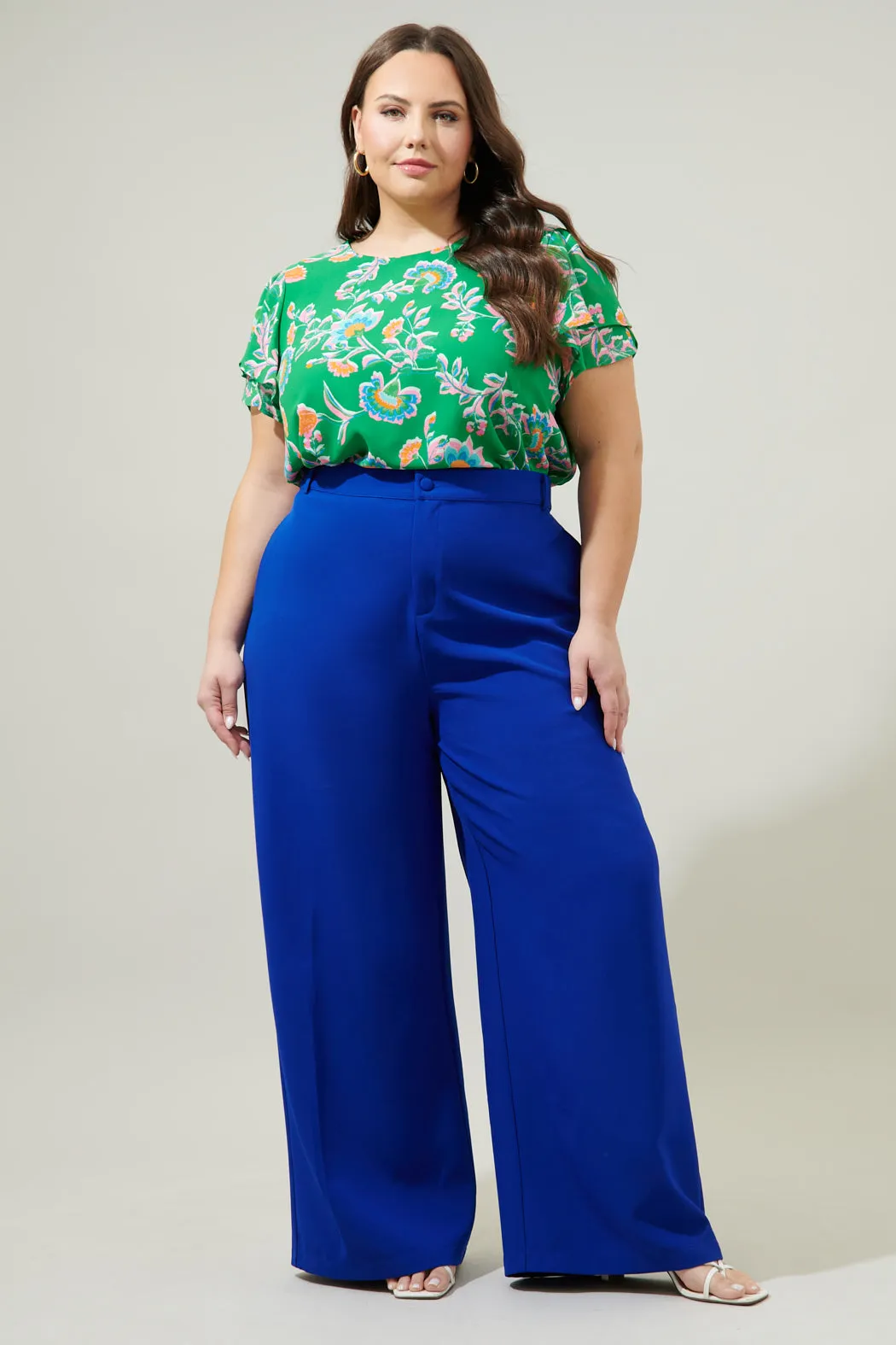 Belize Floral Deja Chiffon Blouse Curve