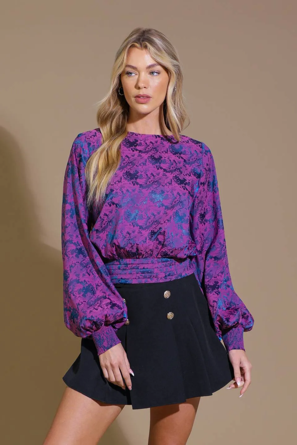 BEST PRESENCE JACQUARD WOVEN TOP