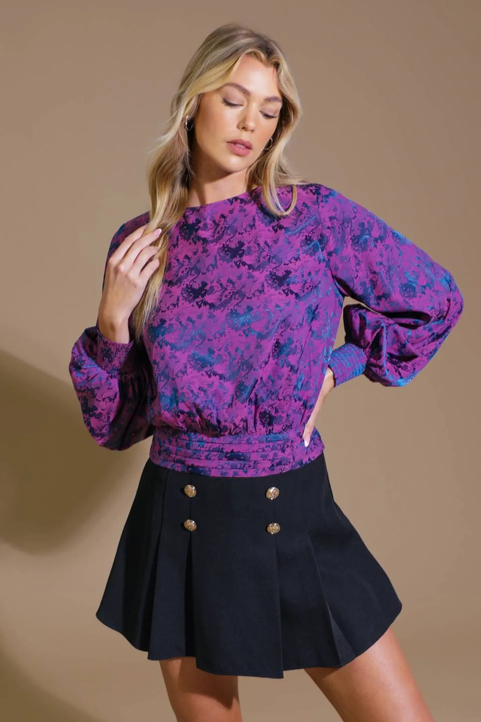 BEST PRESENCE JACQUARD WOVEN TOP