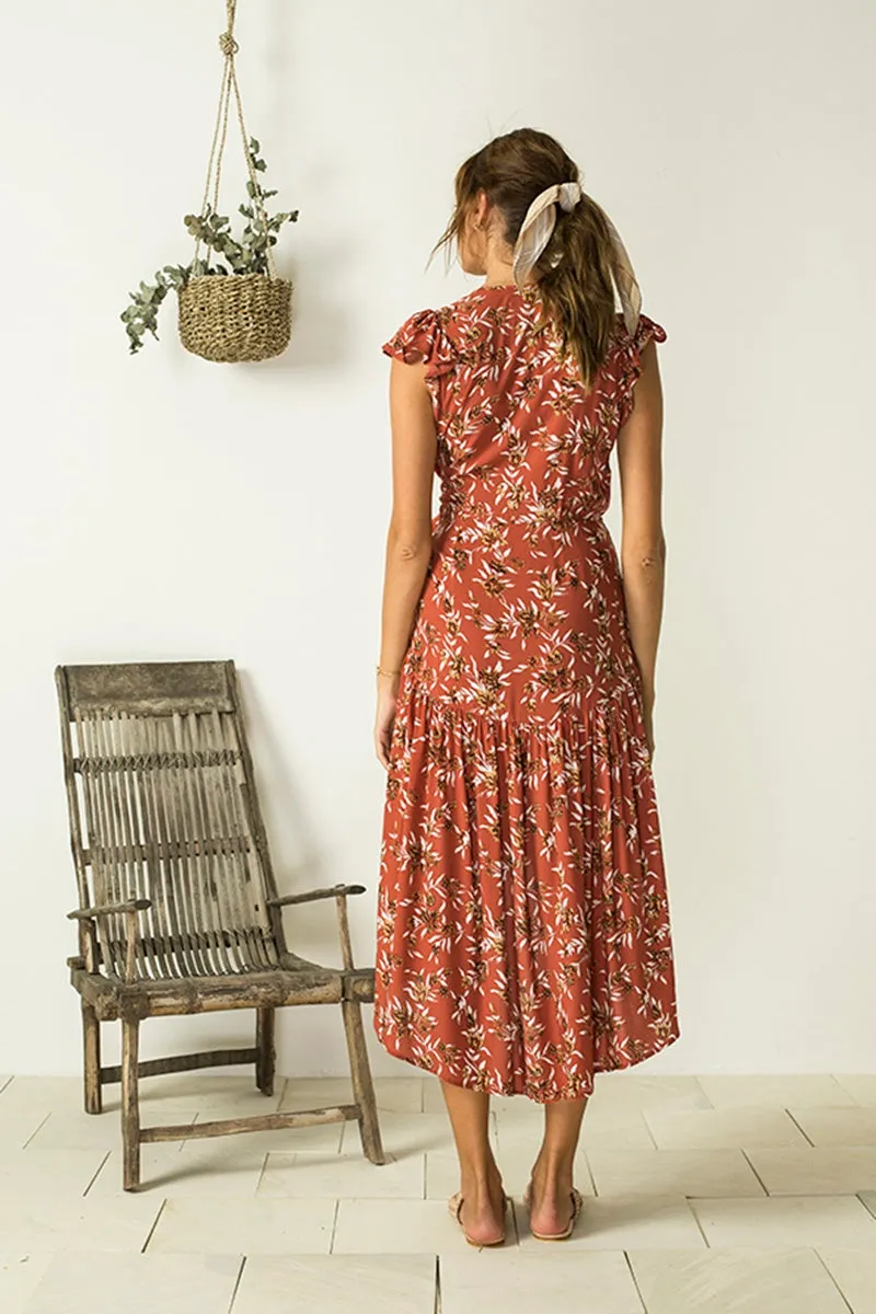 Bird & Kite - Abigale Wrap Dress - Cottage Garden Pomegranite