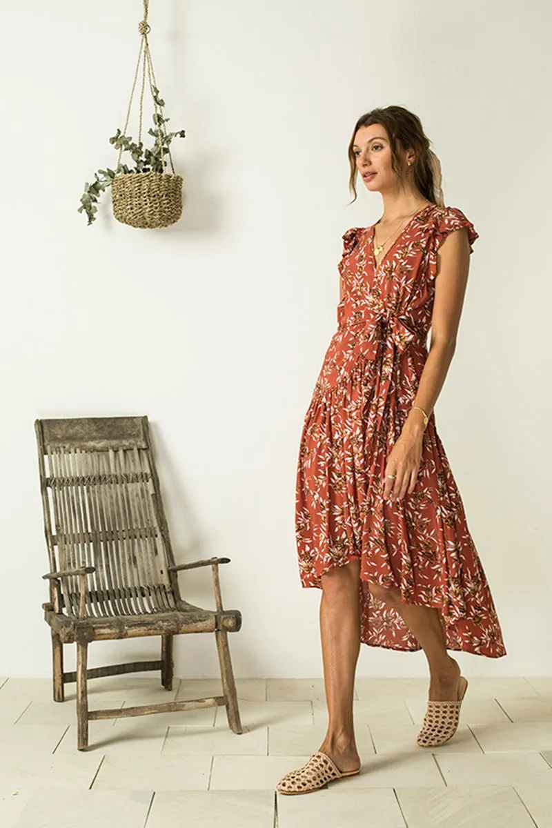 Bird & Kite - Abigale Wrap Dress - Cottage Garden Pomegranite