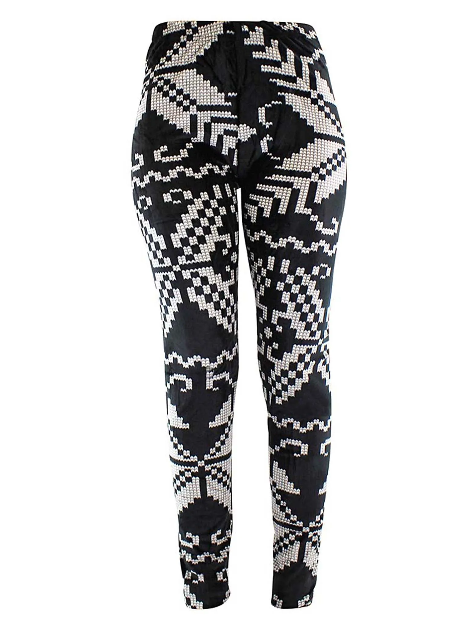 Black & White Winter Snowflake Velour Leggings