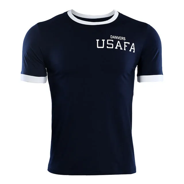 Blue Captain Marvels USAFA Bootcamp T-Shirt for Men