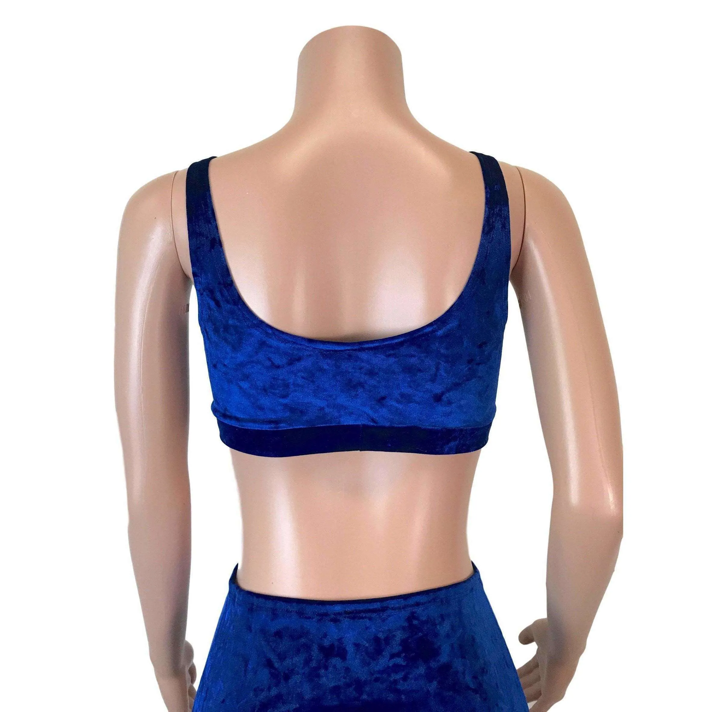 Blue Crushed Velvet Bralette