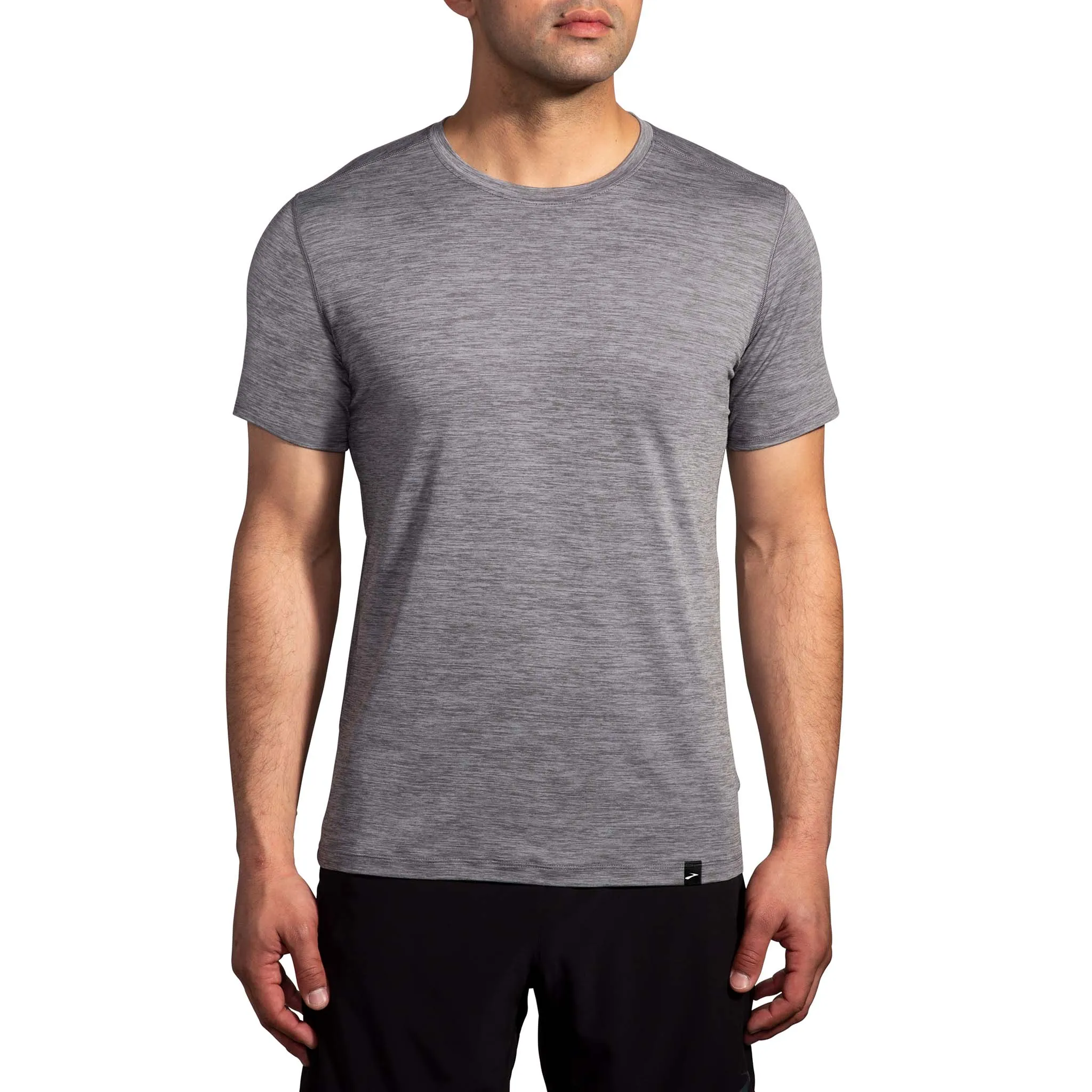 Brooks | Men's Luxe Short Sleeve - Heather Charcoal