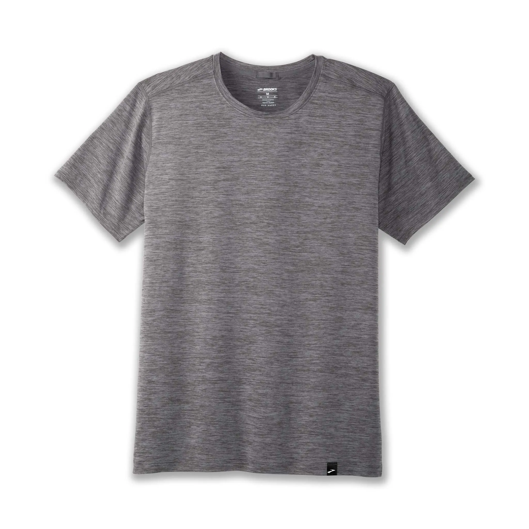 Brooks | Men's Luxe Short Sleeve - Heather Charcoal