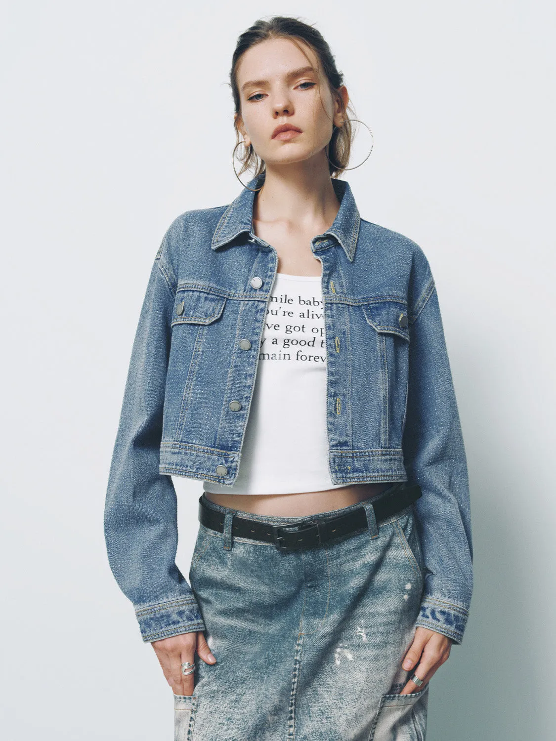 Button Up Loose Denim Jacket