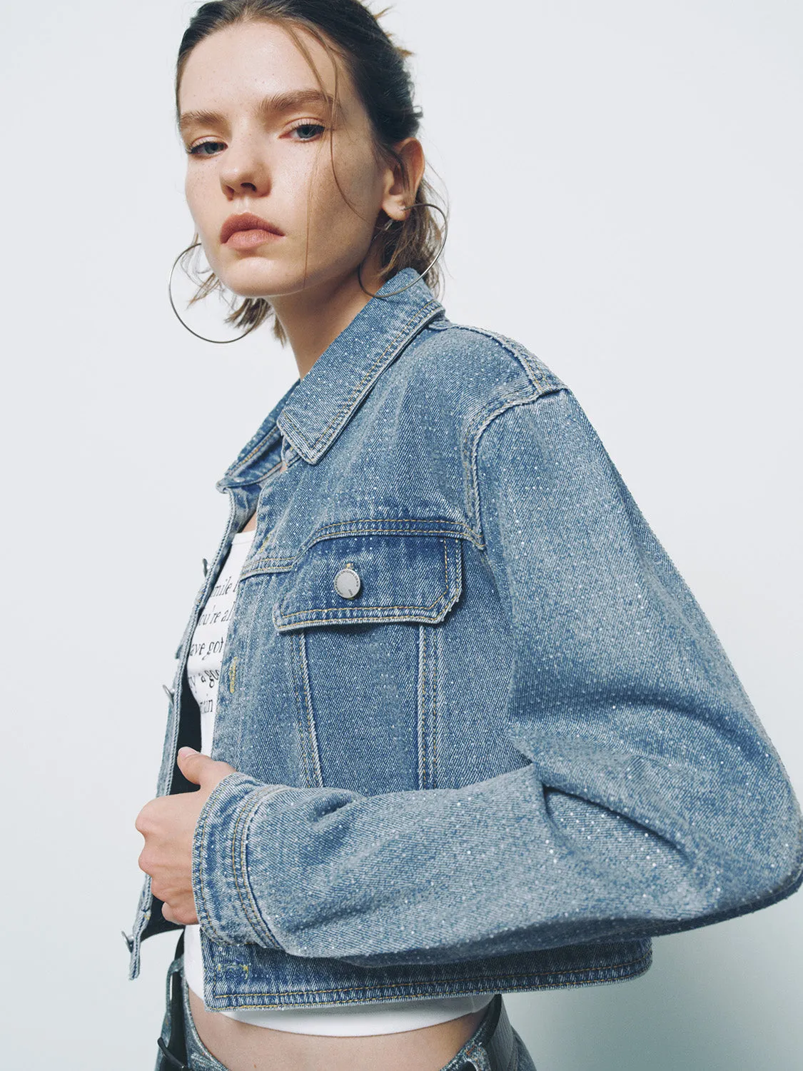 Button Up Loose Denim Jacket