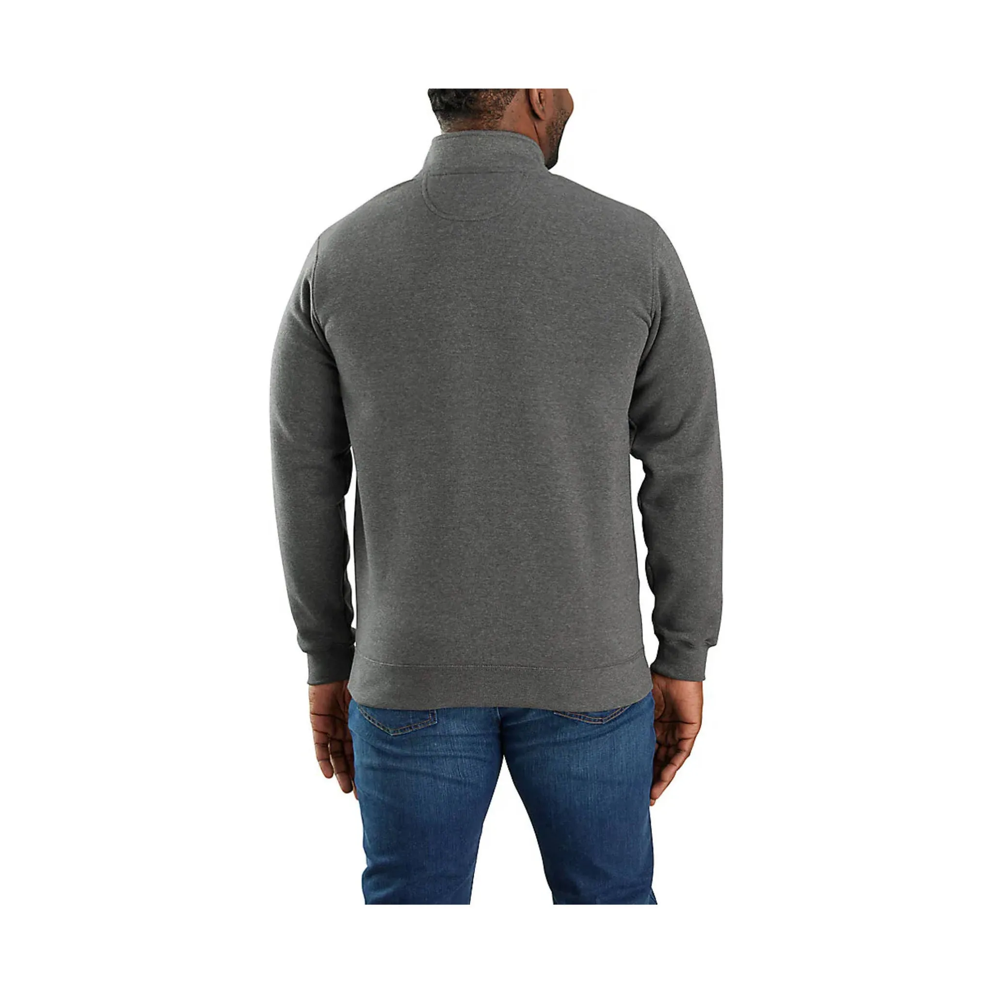 Carhartt Men's Loose Fit Midweight Quarter Zip Mock Neck Sweatshirt - Carbon Heather