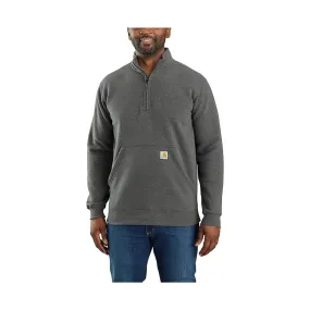 Carhartt Men's Loose Fit Midweight Quarter Zip Mock Neck Sweatshirt - Carbon Heather