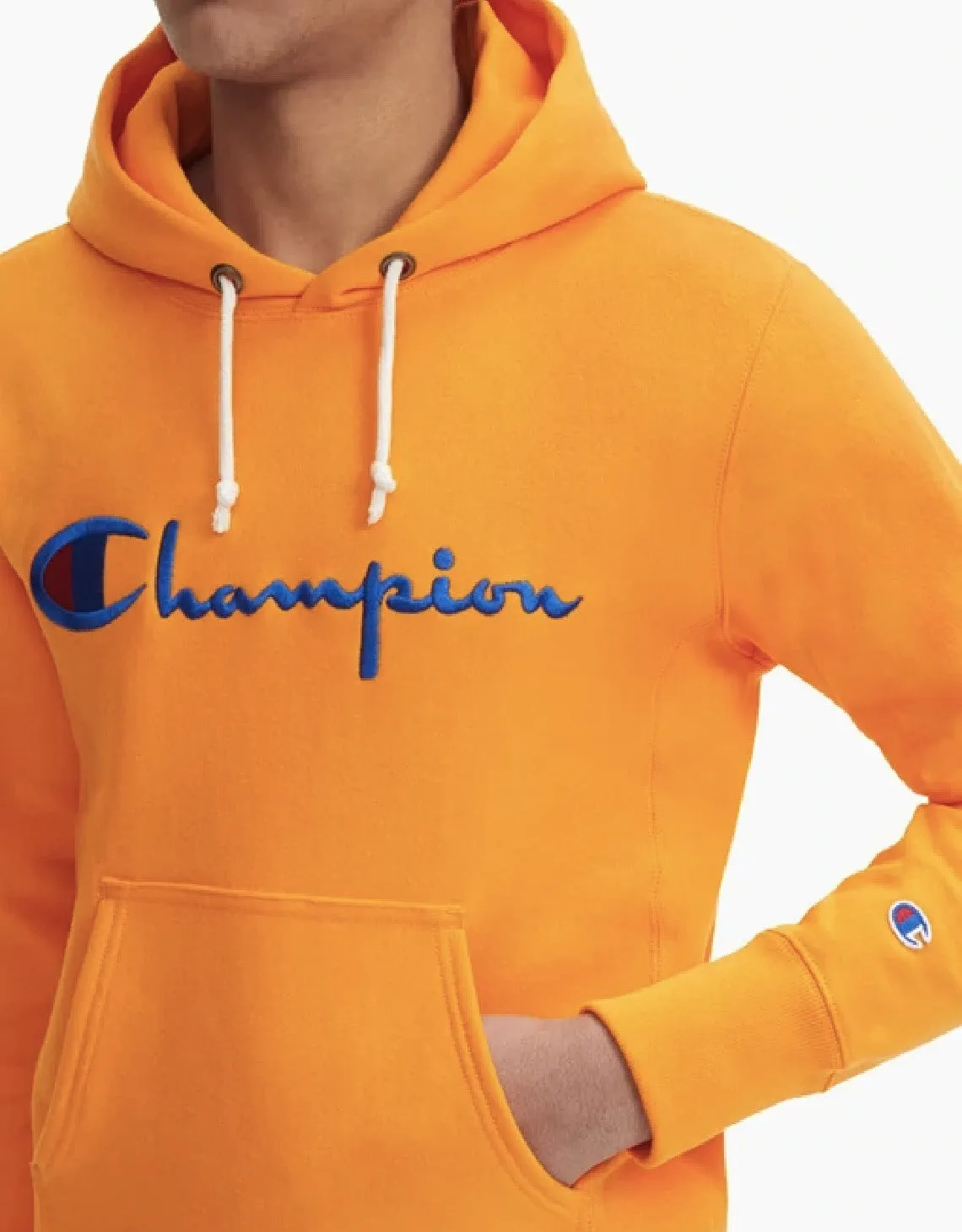 Champion Europe Script Logo Reverse Weave Hoodie Spicy Orange