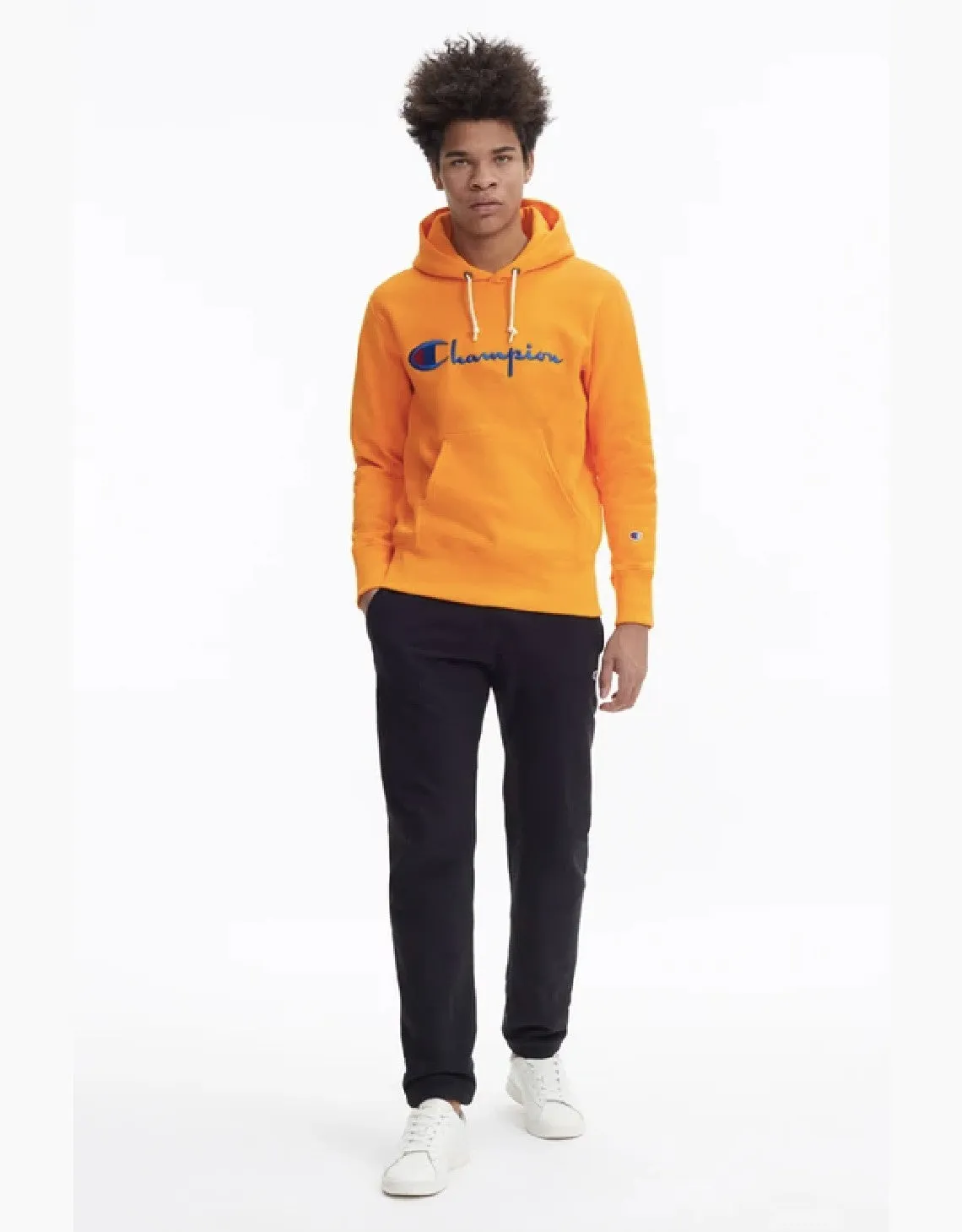 Champion Europe Script Logo Reverse Weave Hoodie Spicy Orange