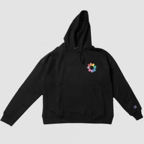 CHAMPION - Women - Powerblend Rainbow Bubble Pullover Hoodie - Black