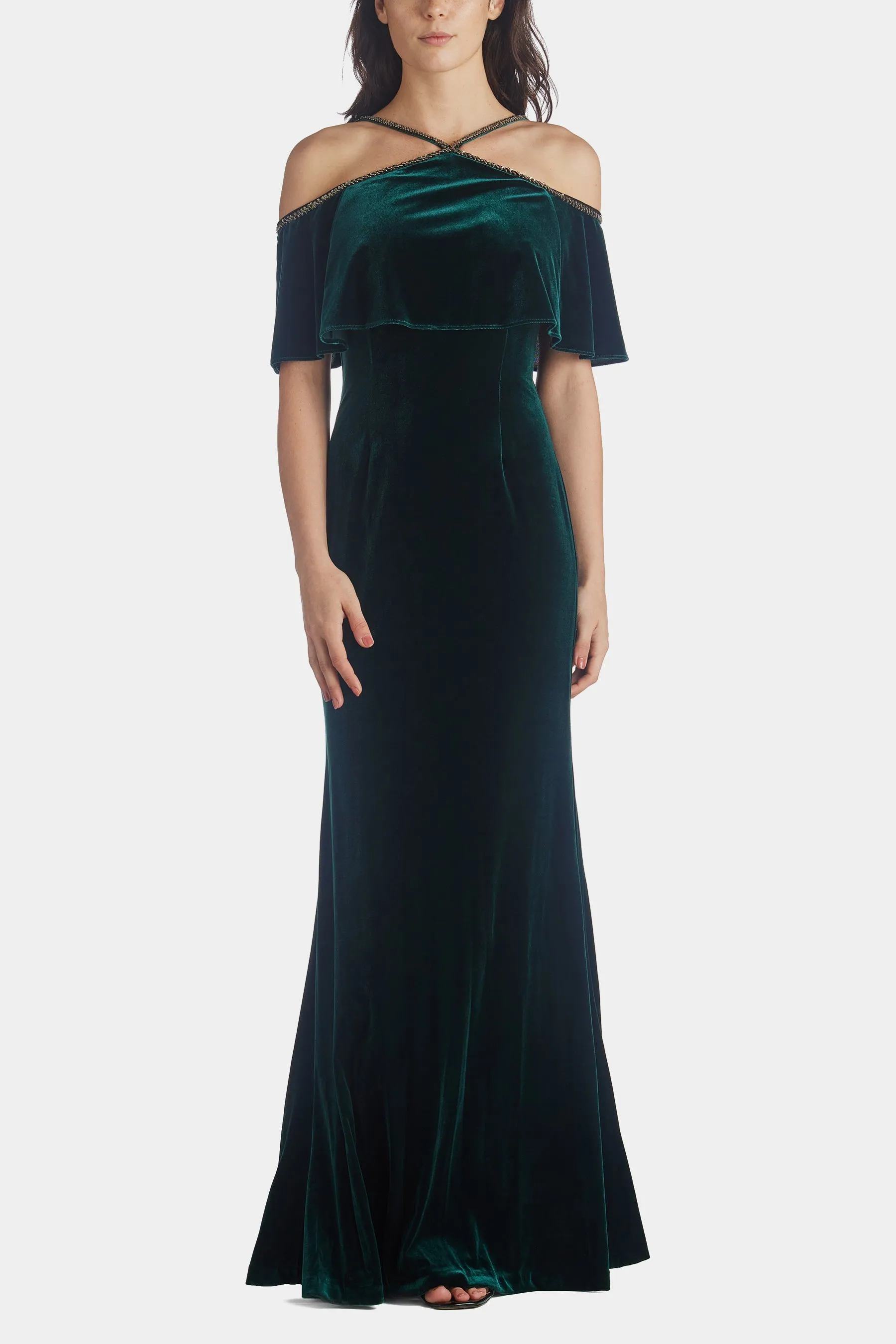 Cold Shoulder Column Gown