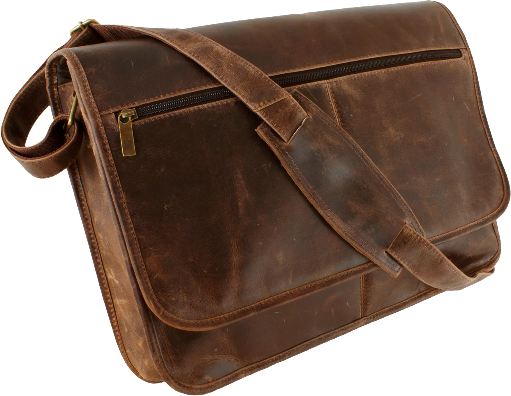 Columbian Distressed Leather Messenger Bag 771-20301