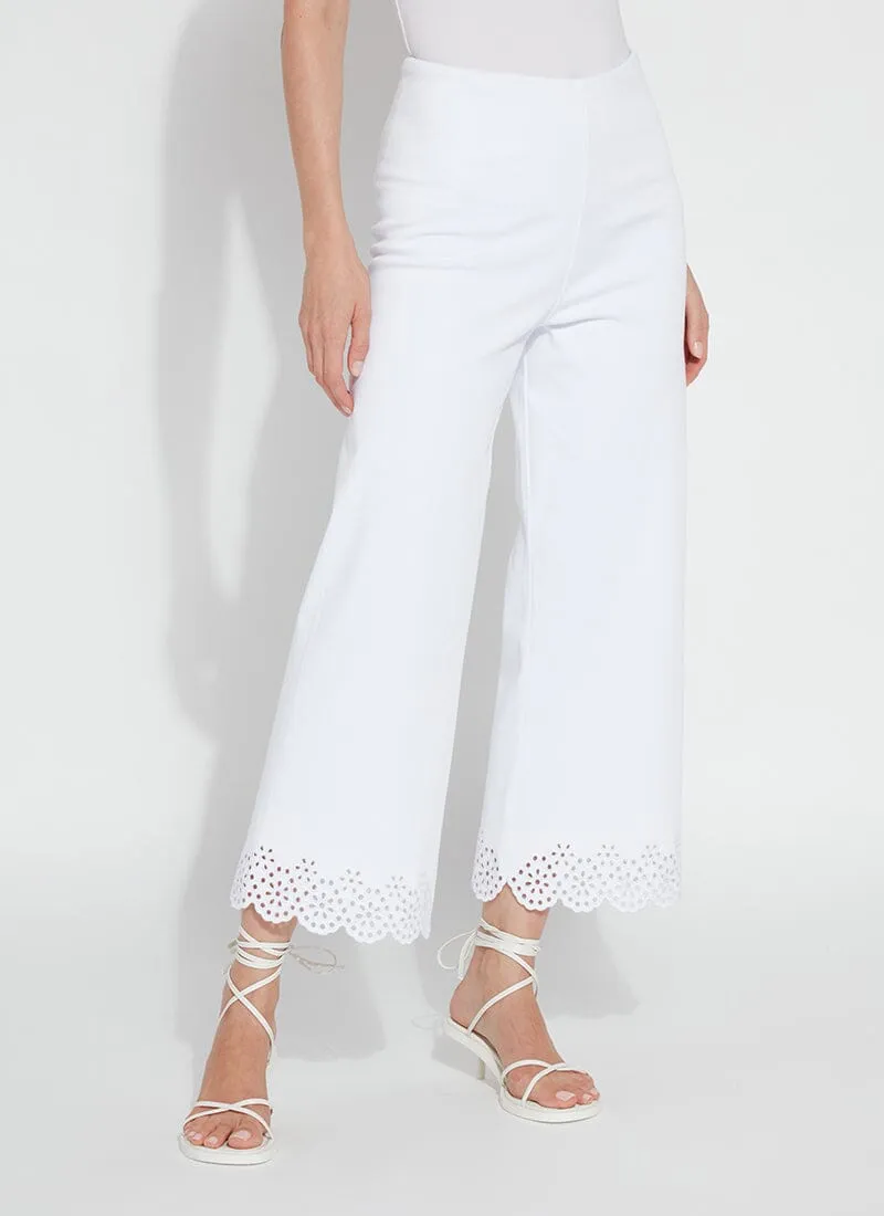 Cropped Embroidered Eyelet Wide Leg (26" Inseam)