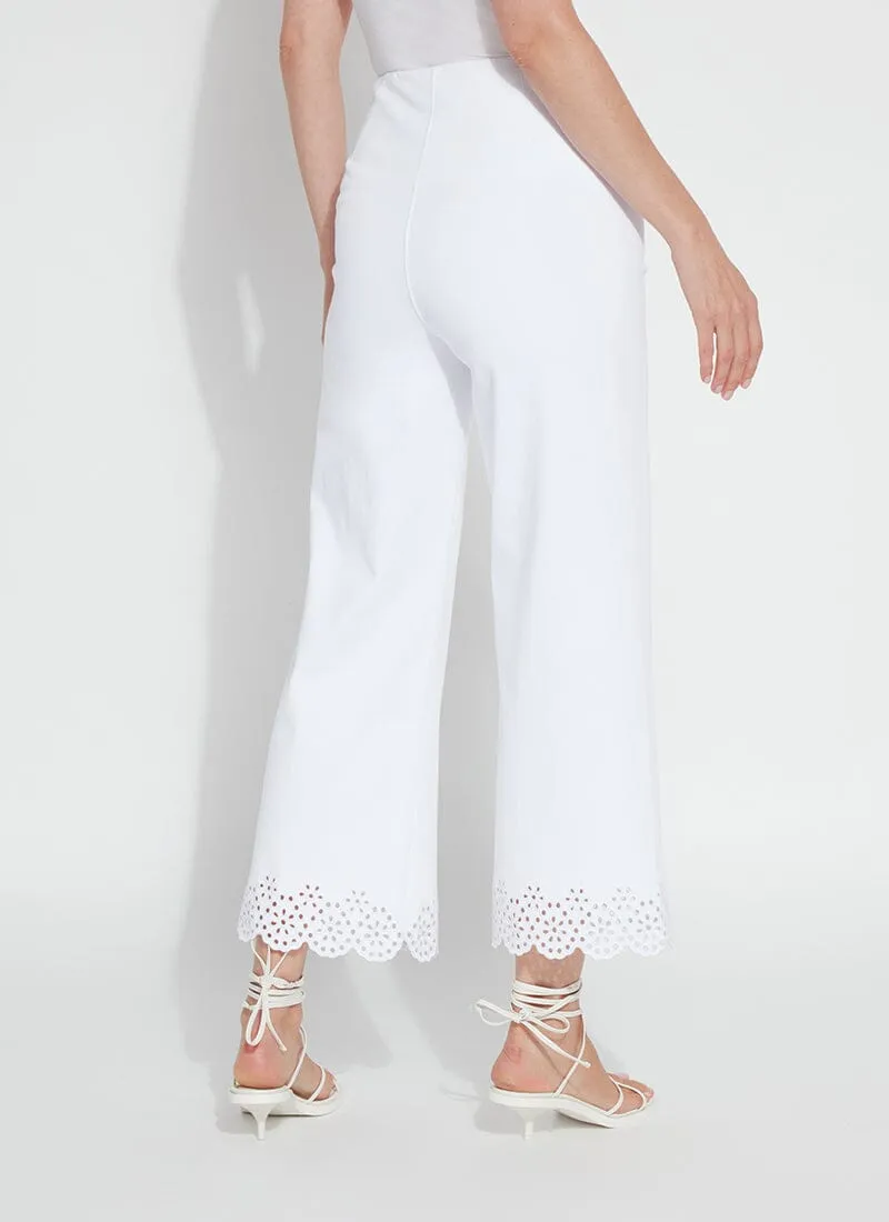 Cropped Embroidered Eyelet Wide Leg (26" Inseam)