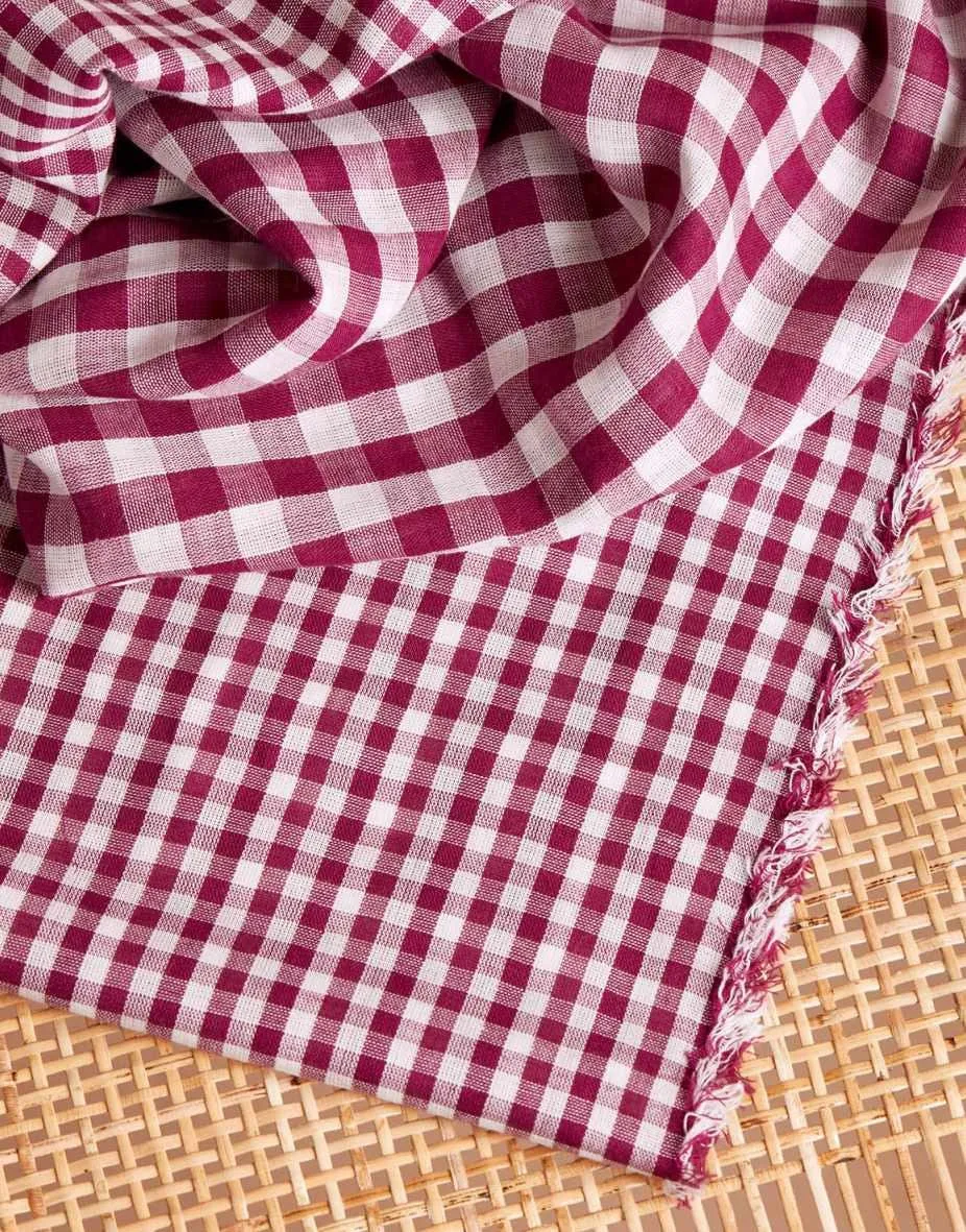 Dahlia Double Sided Gingham Cotton Double Gauze, Atelier  Brunette