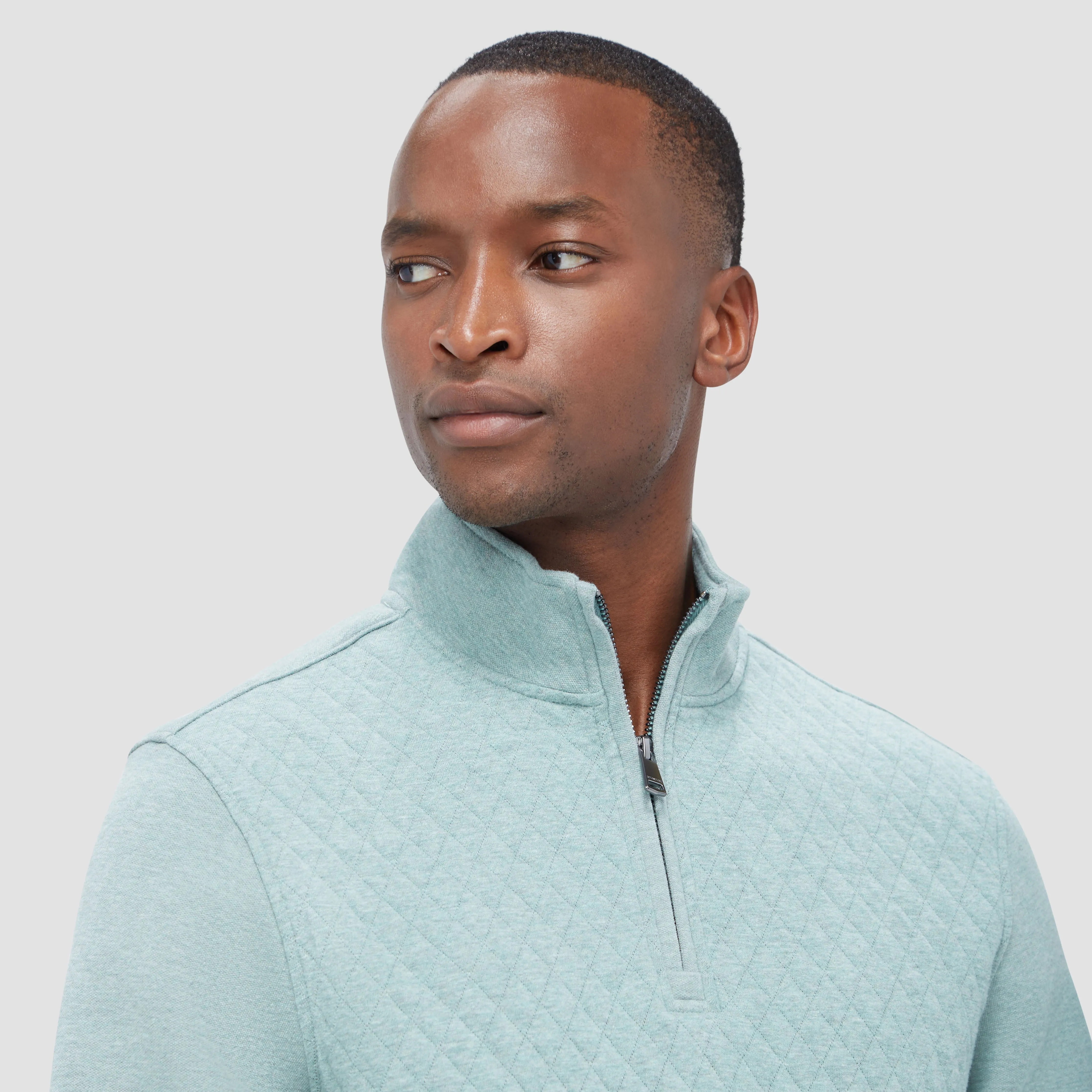 Diamond Quilted Quarter Zip Pullover