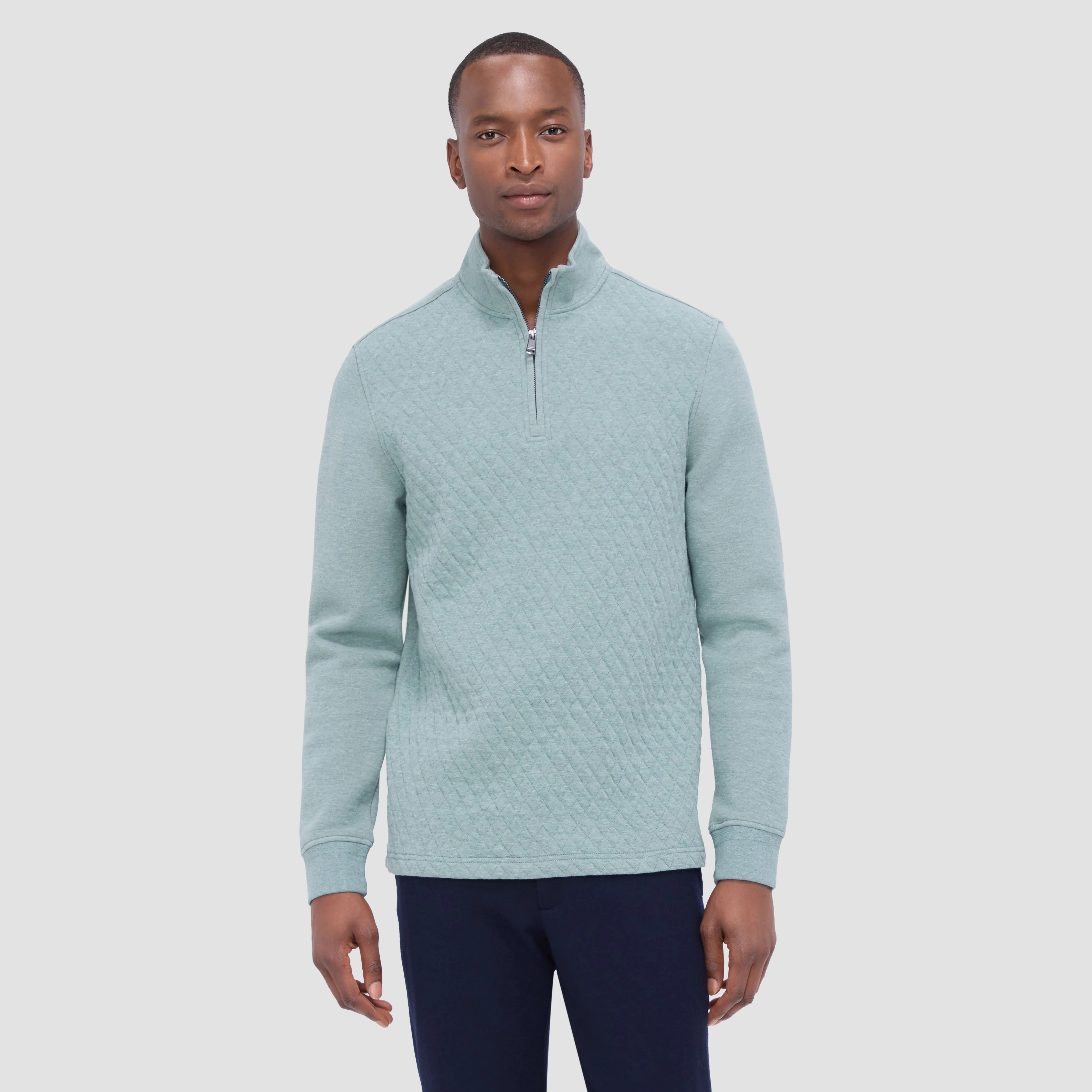 Diamond Quilted Quarter Zip Pullover