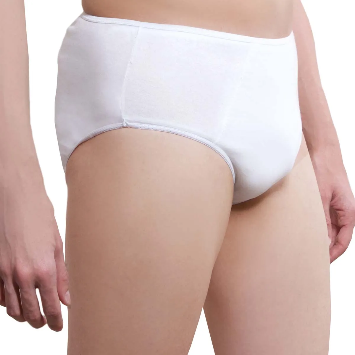 Disposable white cotton underwear for men. Hospital Travel briefs 5pcs