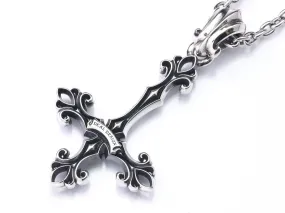 Drop Lily Cross Pendant