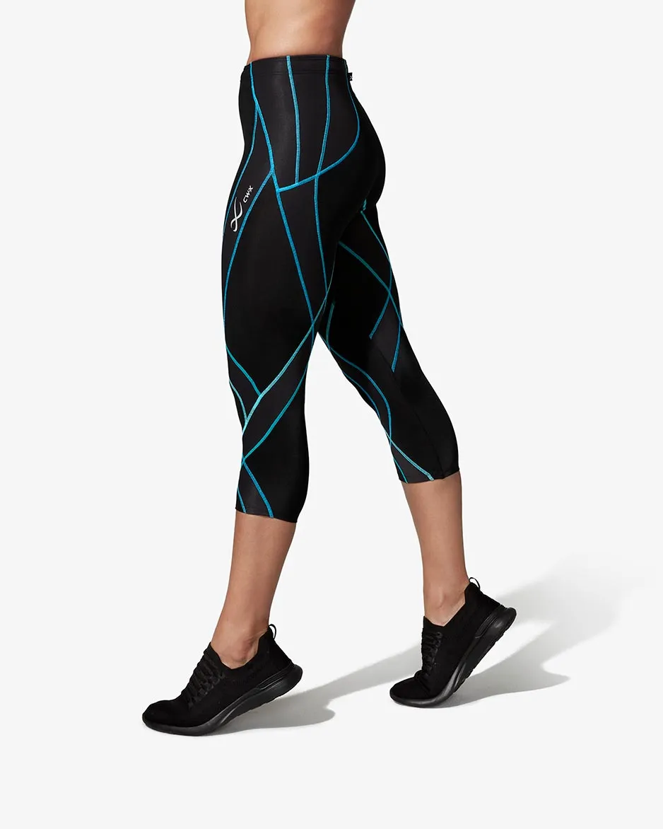 Endurance Generator Joint & Muscle Support 3/4 Compression Tight: Women's Black/Cyan