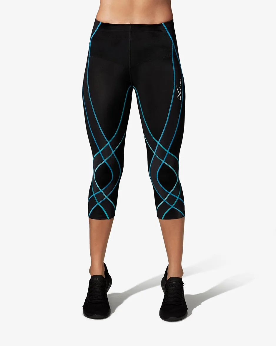 Endurance Generator Joint & Muscle Support 3/4 Compression Tight: Women's Black/Cyan