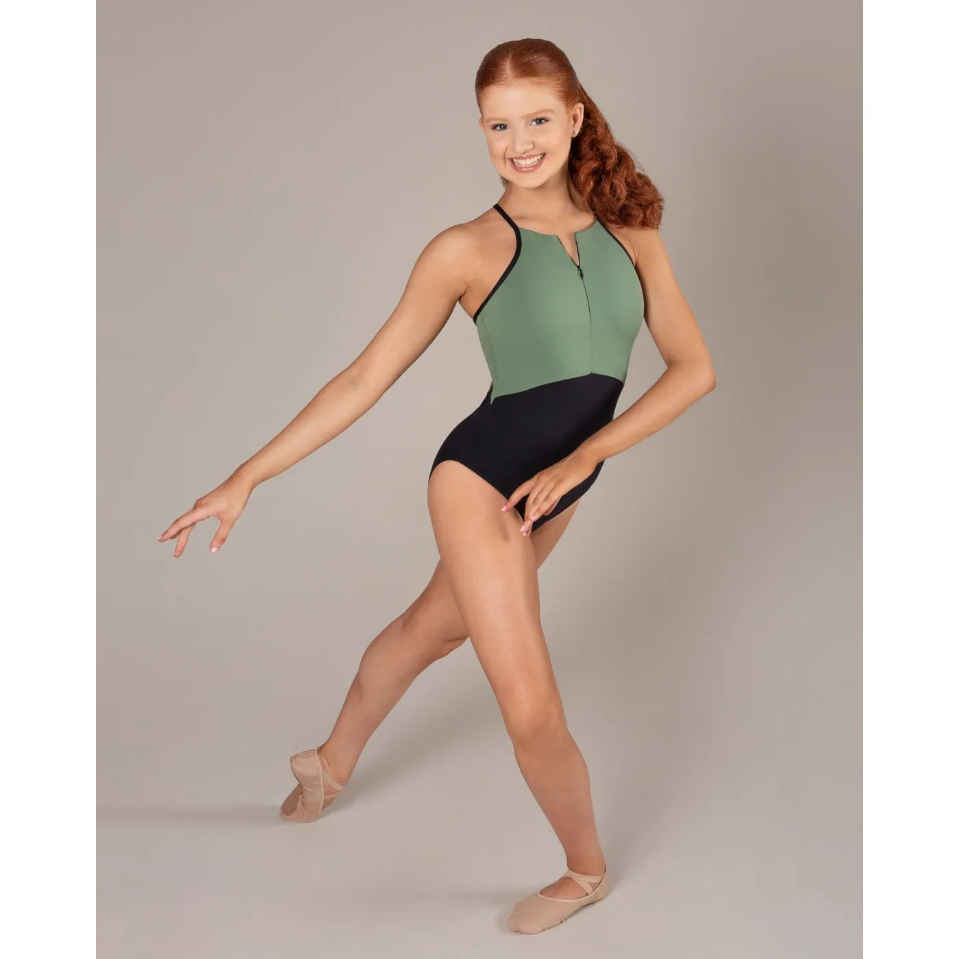 Energetiks Isabelle Zip Leotard | Fern (Adult)