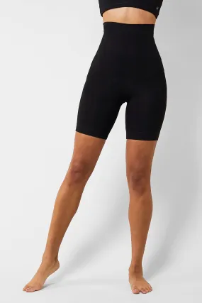 Extra Strong Compression Biker Shorts with High Waisted Tummy Control Black