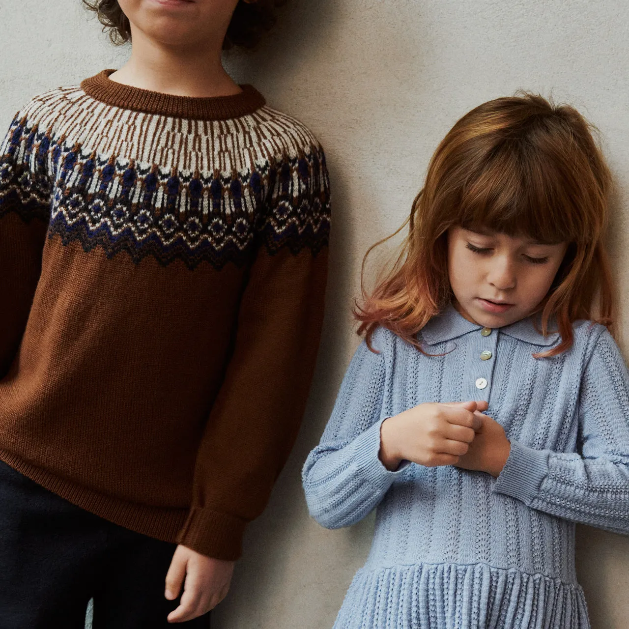 Fair Isle Sweater - 100% Merino - Dark Navy (2-12y)