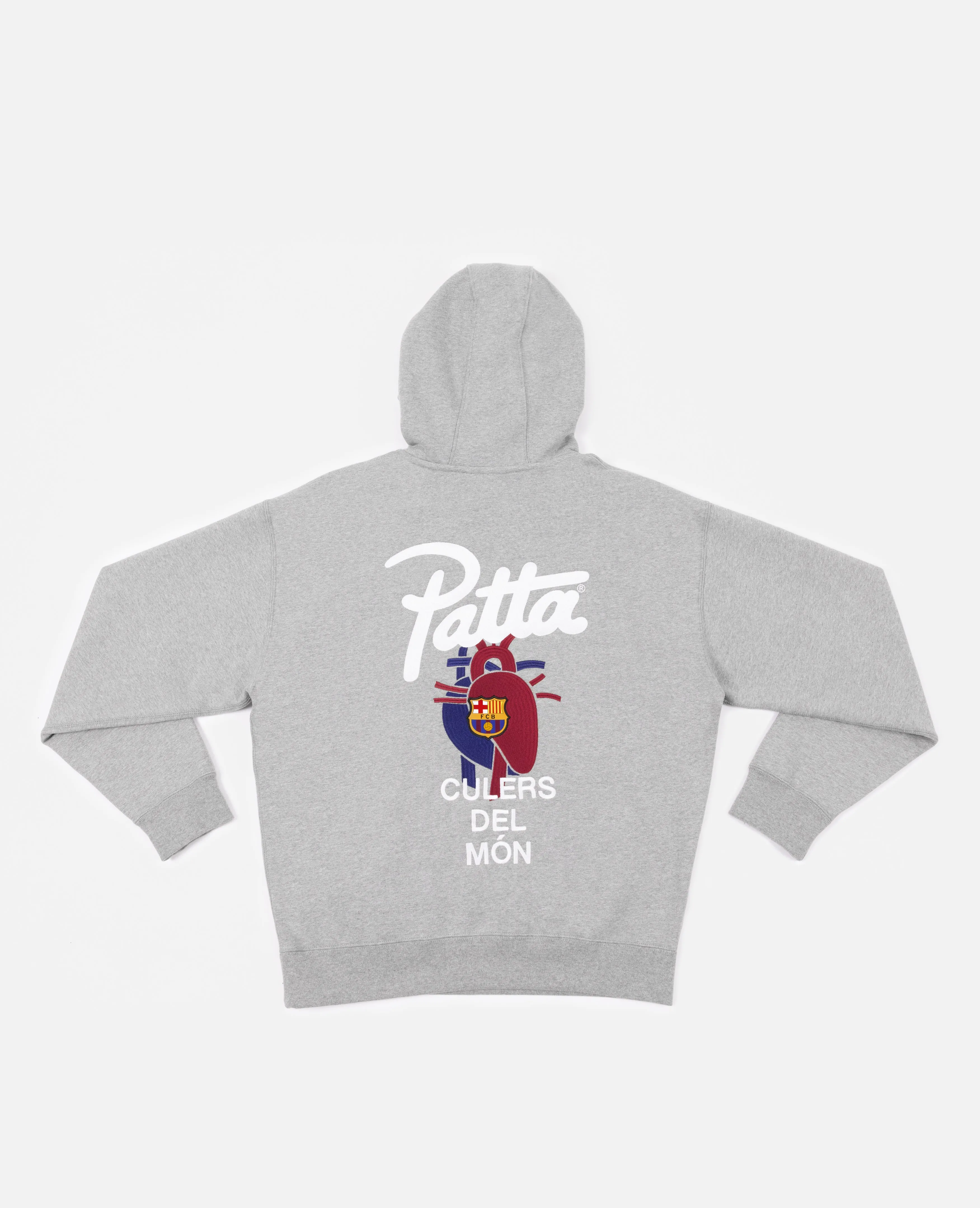 FCB x Patta Culers del Món Hooded Sweater (Dark Grey Heather/Deep Royal Blue)